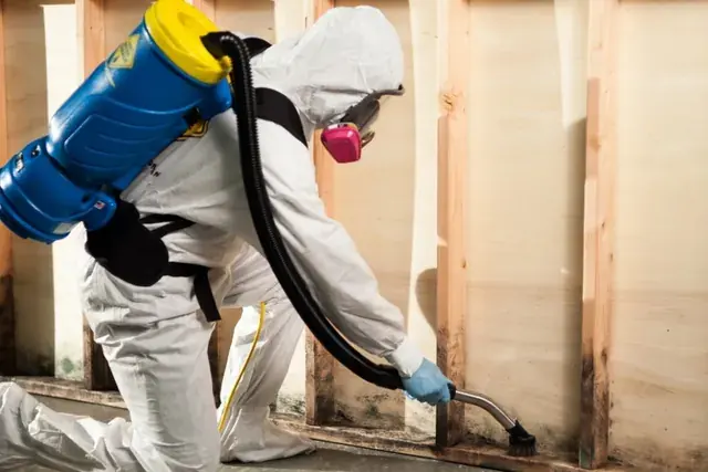 Technician applying antimicrobial in an Oklahoma City home