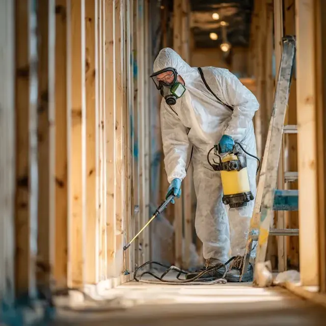 Mold remediation on framing in an Oklahoma City home